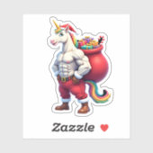 Naughty Unicorn Pun Funny Family Christmas Morning Aufkleber (Blatt)