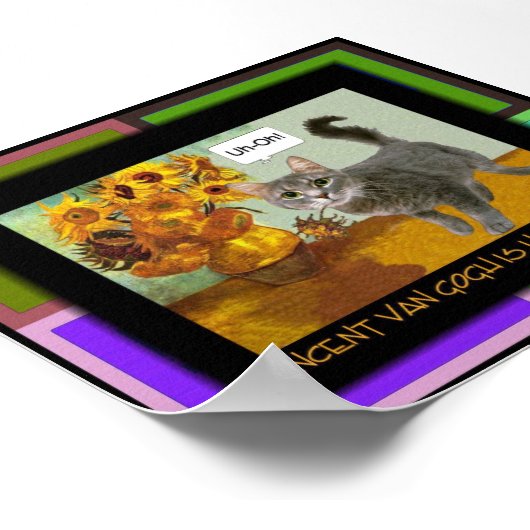 Naughty Van Gogh Cat 3 Poster (Ecke)