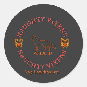 Naughty Vixens Club Runder Aufkleber