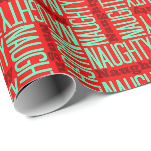 Naughty Weihnachtsgeschenk Wrapping Paper Geschenkpapier (Rolleneckpunkt)