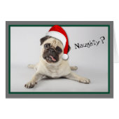 Naughty Weihnachtsmannmütze Mops Dog Weihnachten (Vorderseite (Horizontal))