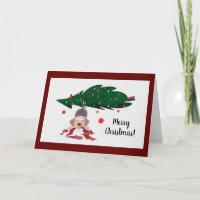 Naughty Welsh Terrier Weihnachtskarte