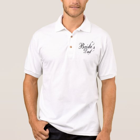 Naughy Grunge Script - Bride's Vater Black Polo Shirt (Vorderseite)