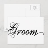 Naughy Grunge Script - Groom Black Postkarte (Vorne/Hinten)