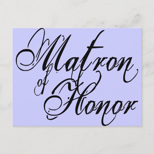 Naughy Grunge Script - Matron of Ehre Black Postkarte (Vorderseite)