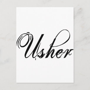 Naughy Grunge Script - Usher Black Postkarte