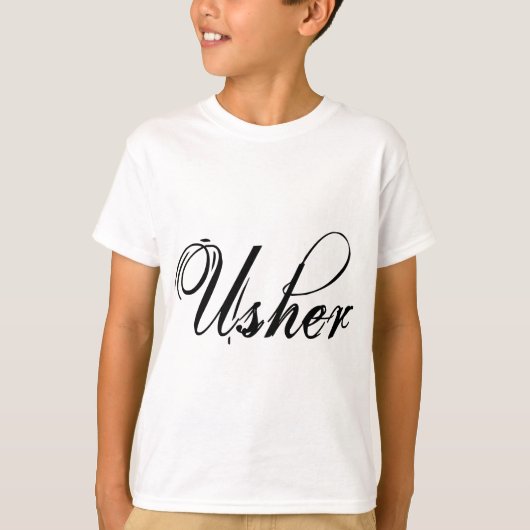 Naughy Grunge Script - Usher Black T-Shirt (Vorderseite)