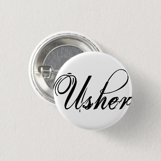 Naughy Schmutz-Skript - Usher-Schwarzes Button (Vorne & Hinten)