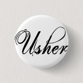 Naughy Schmutz-Skript - Usher-Schwarzes Button (Vorderseite)