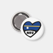 Nauru Country Code Flag Heart, NRU Magnet (Vorderseite/Rückseite)