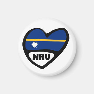 Nauru Country Code Flag Heart, NRU Magnet