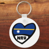 Nauru Country Code Flag Herz Keyring, NRU Schlüsselanhänger (Vorderseite)