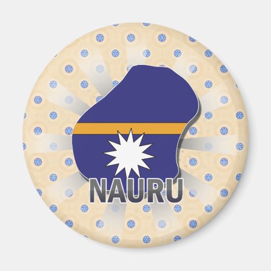 Nauru Flag Karte 2.0 Magnet (Vorne)