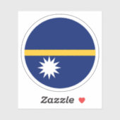Nauru Flag Round Sticker (Blatt)
