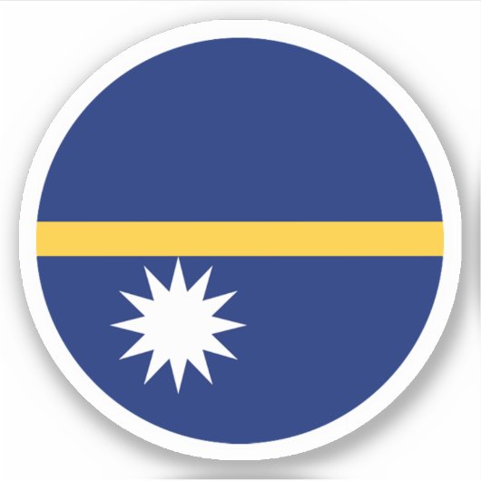 Nauru Flag Round Sticker (Vorderseite)