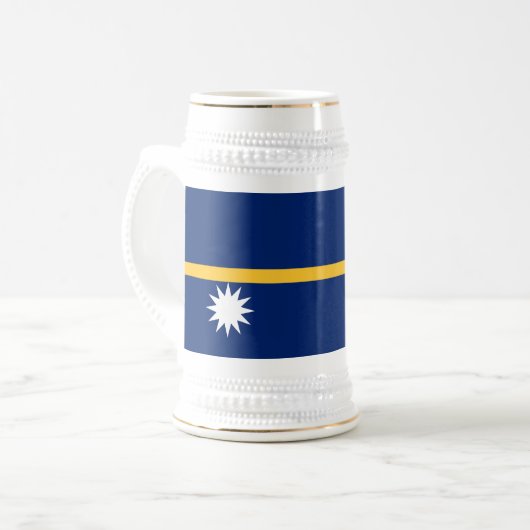 Nauru-Flagge Bierglas (Vorderseite Links)