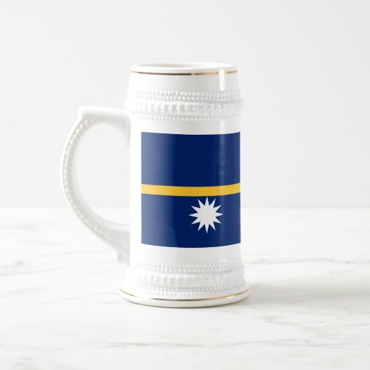 Nauru-Flagge Bierglas (Links)