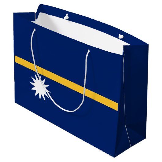 Nauru-Flagge Große Geschenktüte (Rückseite Schrägansicht)