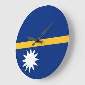 Nauru-Flagge Große Wanduhr (Winkel)