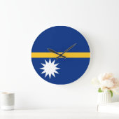 Nauru-Flagge Große Wanduhr (Zuhause)