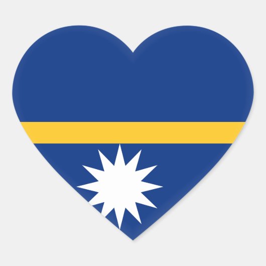 Nauru-Flagge Herz-Aufkleber (Vorderseite)