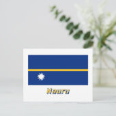 Nauru-Flagge mit Namen Postkarte (Stehend Vorderseite)