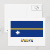 Nauru-Flagge mit Namen Postkarte (Vorne/Hinten)