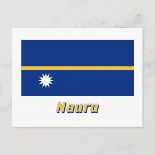 Nauru-Flagge mit Namen Postkarte