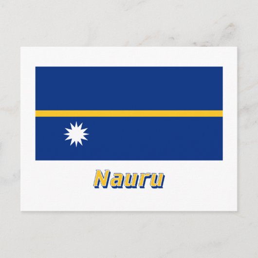 Nauru-Flagge mit Namen Postkarte (Vorderseite)