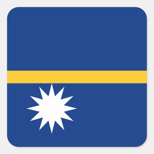 Nauru-Flagge Quadratischer Aufkleber (Vorderseite)