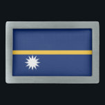 Nauru-Flagge Rechteckige Gürtelschnalle<br><div class="desc">Patriotische Flagge von Nauru.</div>