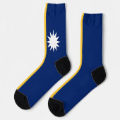 Nauru-Flagge Socken (Linkes Detail)