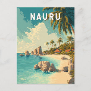 Nauru Illustration Reise Kunst Vintage Postkarte