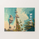 Nauru Illustration Reise Kunst Vintage Puzzle (Horizontal)