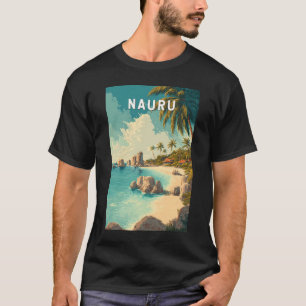 Nauru Illustration Reise Kunst Vintage T-Shirt