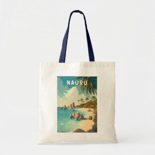 Nauru Illustration Reise Kunst Vintage Tragetasche