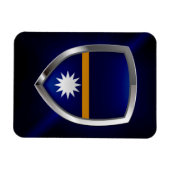 Nauru Metallic Emblem Magnet (Horizontal)