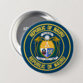 Nauru Round Emblem Button (Vorne & Hinten)