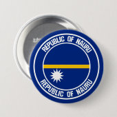 Nauru Round Emblem Button (Vorne & Hinten)