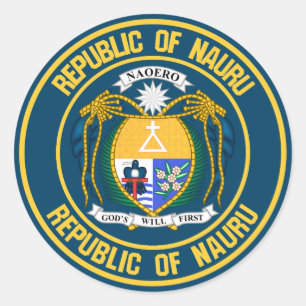 Nauru Round Emblem Runder Aufkleber
