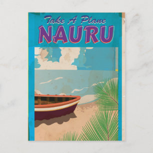 Nauru Vintage Travel Poster Postkarte