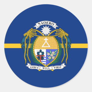 Nauruanische Flagge und Wappen, Flagge Naurus Runder Aufkleber