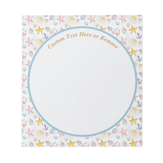 Nausea Beach Starfish Segelboot Seashell Notizblock (Vorderseite)