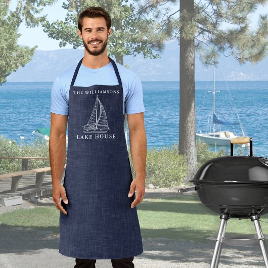 Nausea Blue Family Name Lake House Schürze