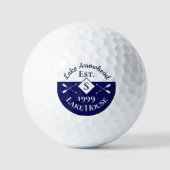Nausea Blue White Monogram Lake House Golfball (Vorderseite)