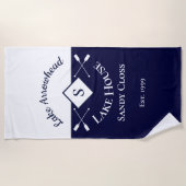 Nausea Blue White Monogram Lake House Strandtuch (Vorderseite)
