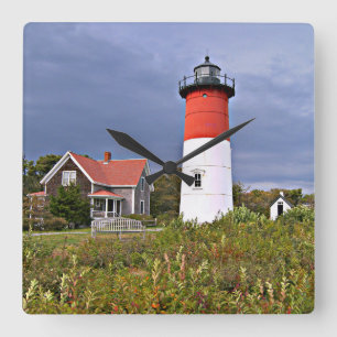 Nauset Leuchtturm, quadratische MassenWanduhr Cape Wanduhr