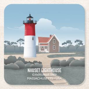 Nauset Leuchtturm Rechteckiger Pappuntersetzer