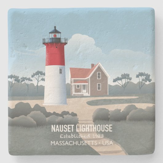 Nauset Leuchtturm Steinuntersetzer (Vorderseite)
