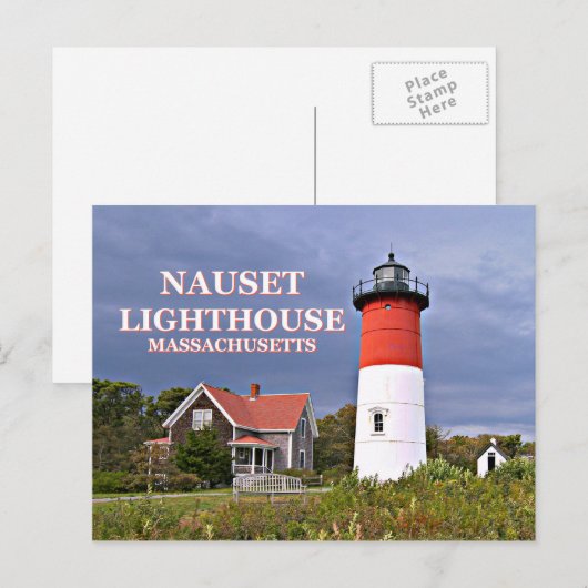 Nauset Light, Cape Cod, Massachusetts Postkarte (Vorne/Hinten)